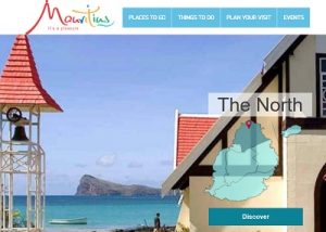 Home del sito web ente turismo Mauritius